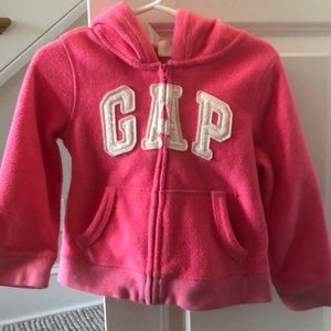 Baby Gap pink fleece zip hoodie size 2T